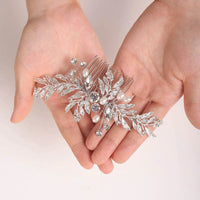 Bridal Floral Hair Comb and Hairpins 4 PC Set, Gem Hair Comb and 3 Hair Pins for Bridesmaids - KaleaBoutique.com