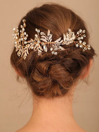 Bridal Floral Hair Comb and Hairpins 4 PC Set, Gem Hair Comb and 3 Hair Pins for Bridesmaids - KaleaBoutique.com