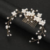 Bridal Porcelain Flower Hair Comb, White Flower Bridal Pearl Headpiece, Wedding Ceramic Floral Hair Comb Hairpiece or Floral Earrings - KaleaBoutique.com