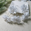 Bridal Silk Ribbon 5 PC Hairpin Set, Wedding White Floral Hairpins, Flower Girl Hairpiece Hair Pin, Bridesmaid Silk Flower Hairpins - KaleaBoutique.com
