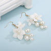 Bridal Ceramic Flower 3 PC Hairpin Set, Floral Hair Comb and 2 Hairpins, Bridesmaid Floral Headpiece, Wedding Hairpin set or Earrings - KaleaBoutique.com