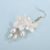 Bridal White Ceramic Flower 3 PC Hairpin Set, Floral Hair Comb and 2 Hairpins, Bridesmaid Floral Headpiece, Wedding Hairpin set or Earrings - KaleaBoutique.com