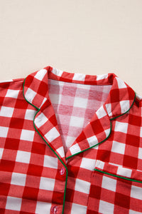 KaleaBoutique Stylish Christmas Plaid Print Shirt and Pants Pajama Set - KaleaBoutique.com