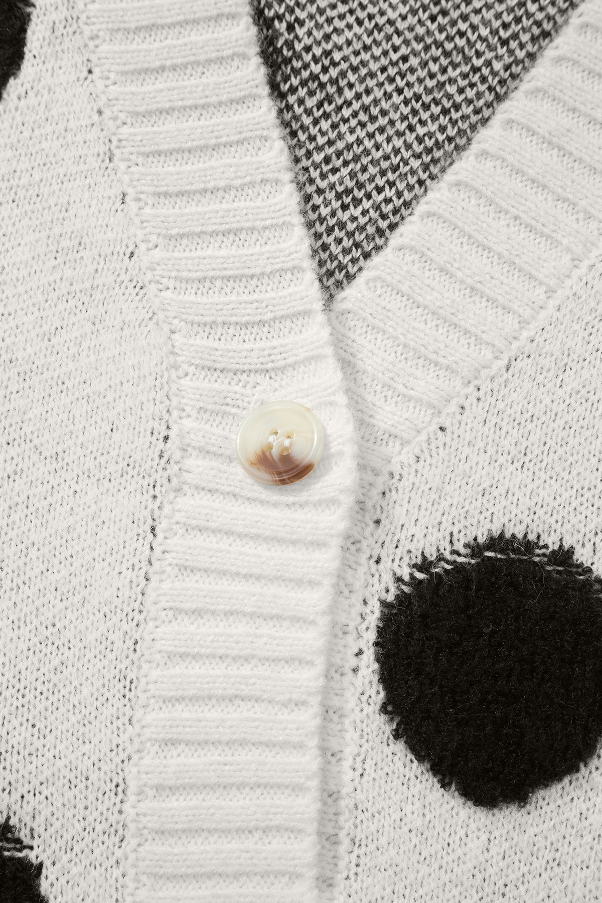 KaleaBoutique Stylish Polka Dot Button Front Oversized V Neck Cardigan - KaleaBoutique.com