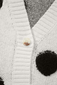 KaleaBoutique Stylish Polka Dot Button Front Oversized V Neck Cardigan - KaleaBoutique.com
