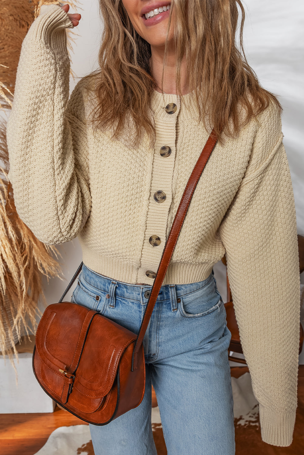 KaleaBoutique Comfortable Button Front Cropped Cardigan Sweater - KaleaBoutique.com