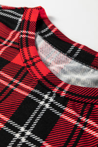 KaleaBoutique Stylish Festive Plaid Print Round Neck Long Sleeve and Pants 2 Piece Lounge Set - KaleaBoutique.com