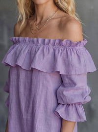 Women's Off-Shoulder Ruffled Puff-Sleeve Blouse