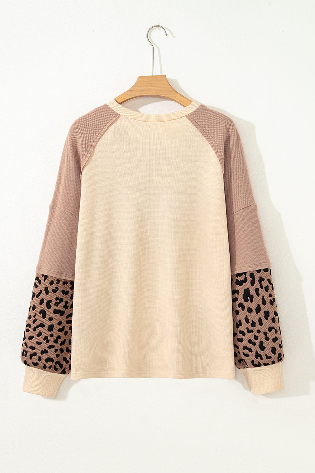 KaleaBoutique Stylish Leopard Star Color Block Patchwork Textured Baggy Sweatshirt - KaleaBoutique.com