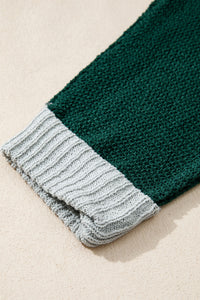 Color Block Knit V Neck Loose Sweater - KaleaBoutique.com