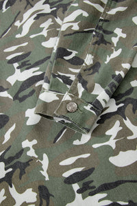 KaleaBoutique Stylish Camo Chest Pockets Loose Jean Jacket - KaleaBoutique.com
