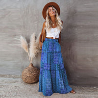 Women's Boho High-Waist Tiered Print Maxi Skirt - KaleaBoutique.com