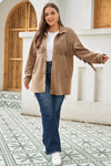 KaleaBoutique Fringe Trim Plus Size Suede Shacket - KaleaBoutique.com