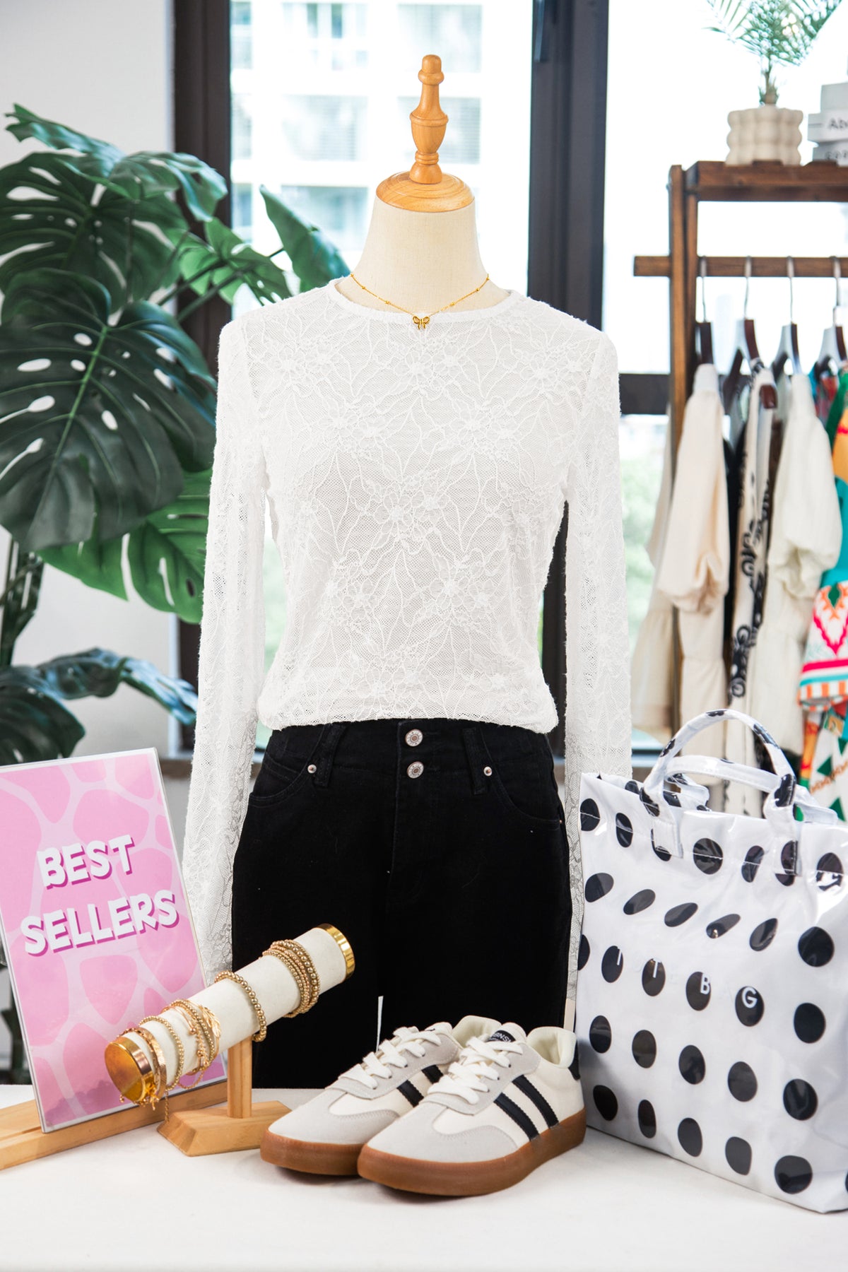 KaleaBoutique Comfortable Long Sleeve Sheer Mesh Lace Top - KaleaBoutique.com