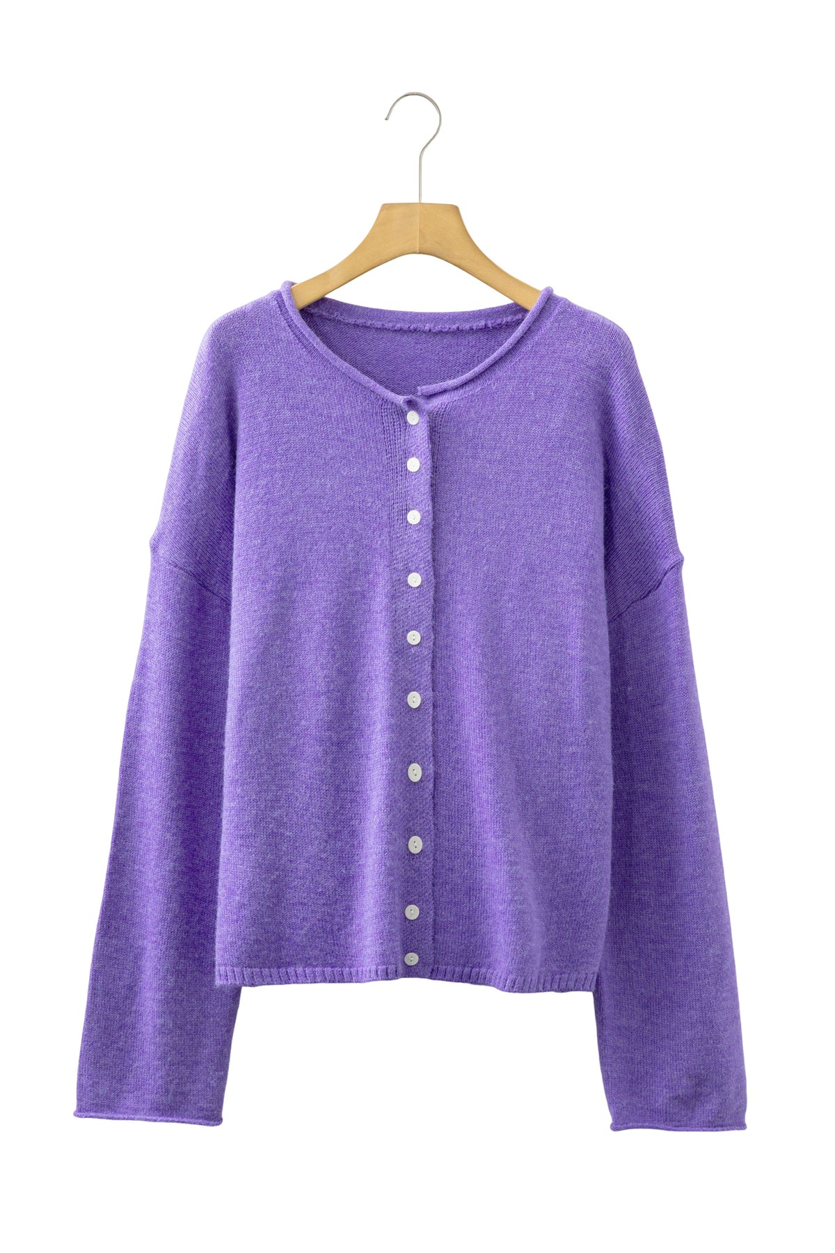 KaleaBoutique Comfortable Solid Color Knit Button Drop Shoulder Sweater Cardigan - KaleaBoutique.com