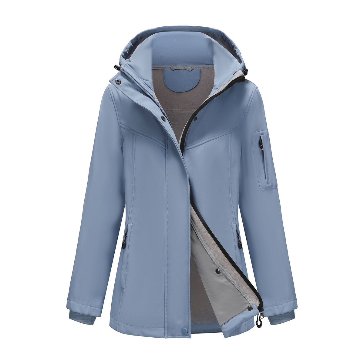 Women’s Multi-Pocket Jacket with Detachable Hood - KaleaBoutique.com