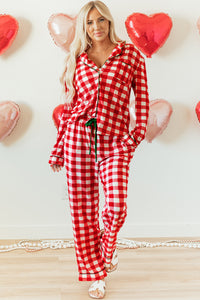 KaleaBoutique Stylish Christmas Plaid Print Shirt and Pants Pajama Set - KaleaBoutique.com