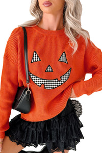 Drop Shoulder Long Sleeve Round Neck Halloween Sweater - KaleaBoutique.com