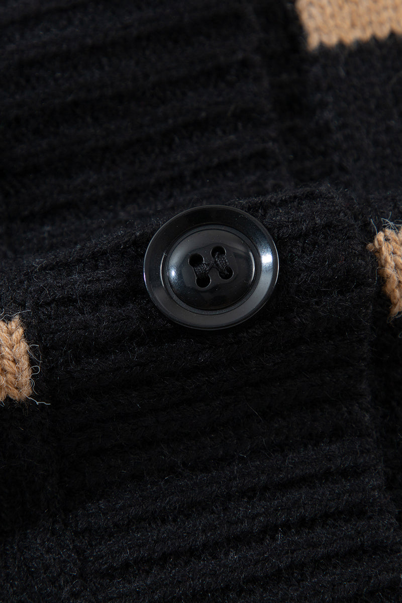 Buttoned V Neck Drop Shoulder Loose Cardigan - KaleaBoutique.com