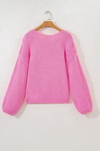Festive Bow Backless Bubble Sleeve Sweater - KaleaBoutique.com
