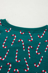 KaleaBoutique Stylish Christmas Candy Cane Printed Top and Pants Lounge Set - KaleaBoutique.com