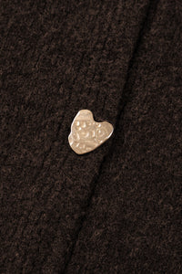 KaleaBoutique Comfortable Heart Metal Button V Neck Cardigan Sweater - KaleaBoutique.com