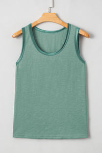 KaleaBoutique Metallic Sheen Edge Scoop Neck Tank Top - KaleaBoutique.com