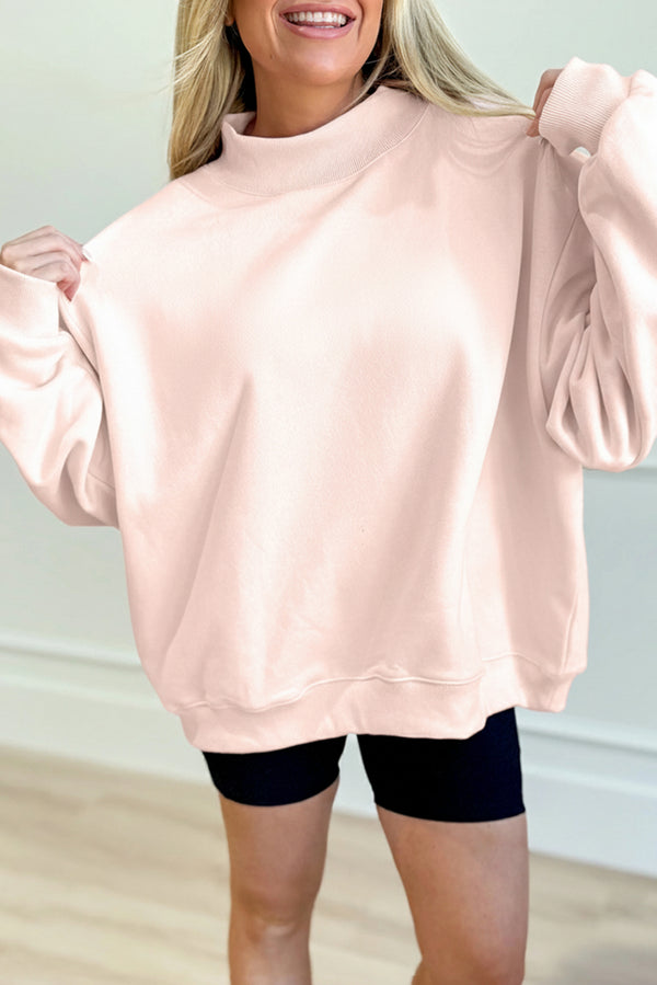 KaleaBoutique Comfortable Oversize Mock Neck Sweatshirt - KaleaBoutique.com
