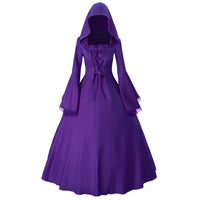 Halloween Medieval Retro Gothic Plus Size Trumpet Sleeve Stage Party Dress - KaleaBoutique.com