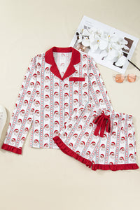 KaleaBoutique Stylish Santa & Stripes Ruffle PJ Set - KaleaBoutique.com