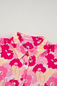 KaleaBoutique Blooming Floral Print Puff Sleeve Buttoned Shirt - KaleaBoutique.com