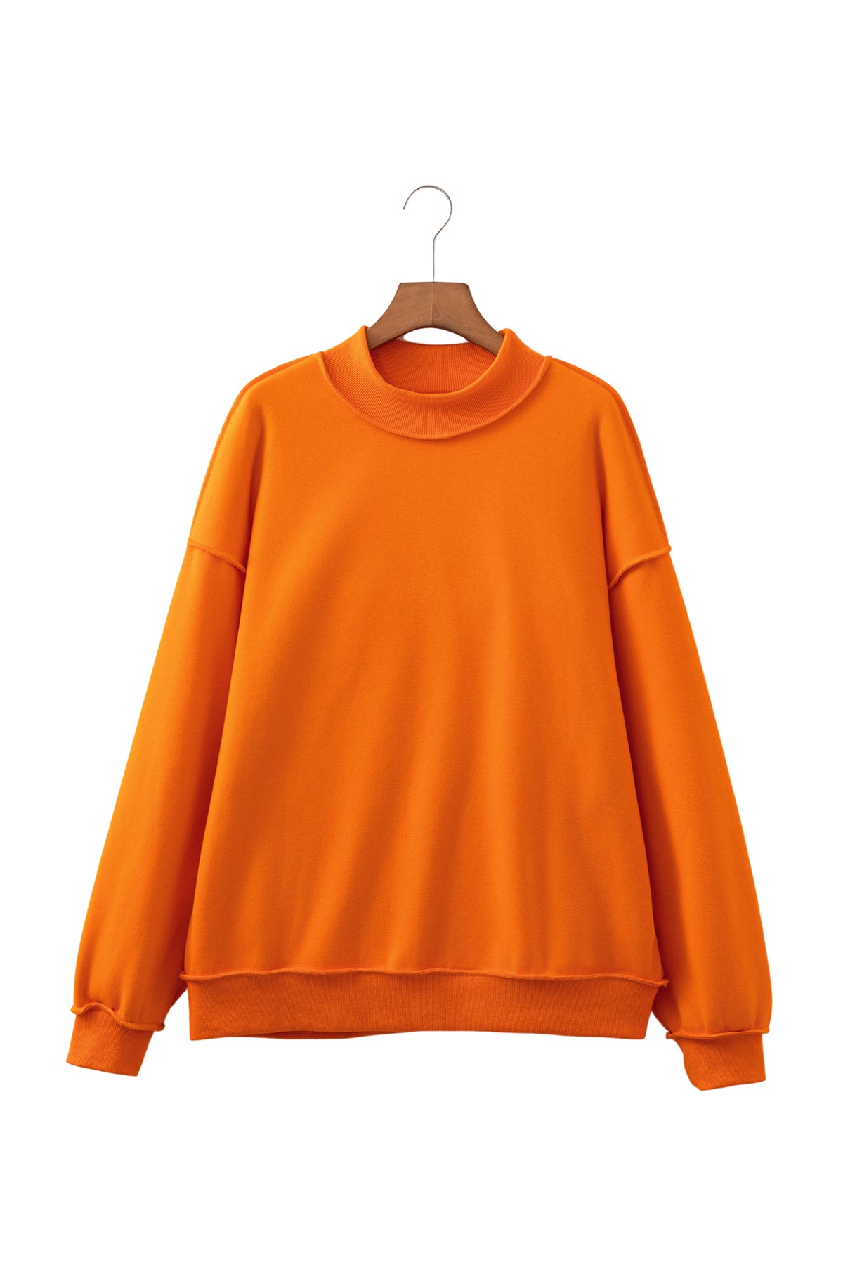 KaleaBoutique Comfortable Oversize Drop Shoulder Reversible Mock Neck Sweatshirt - KaleaBoutique.com