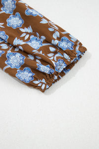 KaleaBoutique Comfortable Floral Print Ruffled Detail Shirt Collar Button Down Long Sleeve Dress - KaleaBoutique.com