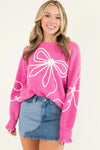 KaleaBoutique Corded Flower Bow Ribbed Trim Casual Sweater - KaleaBoutique.com