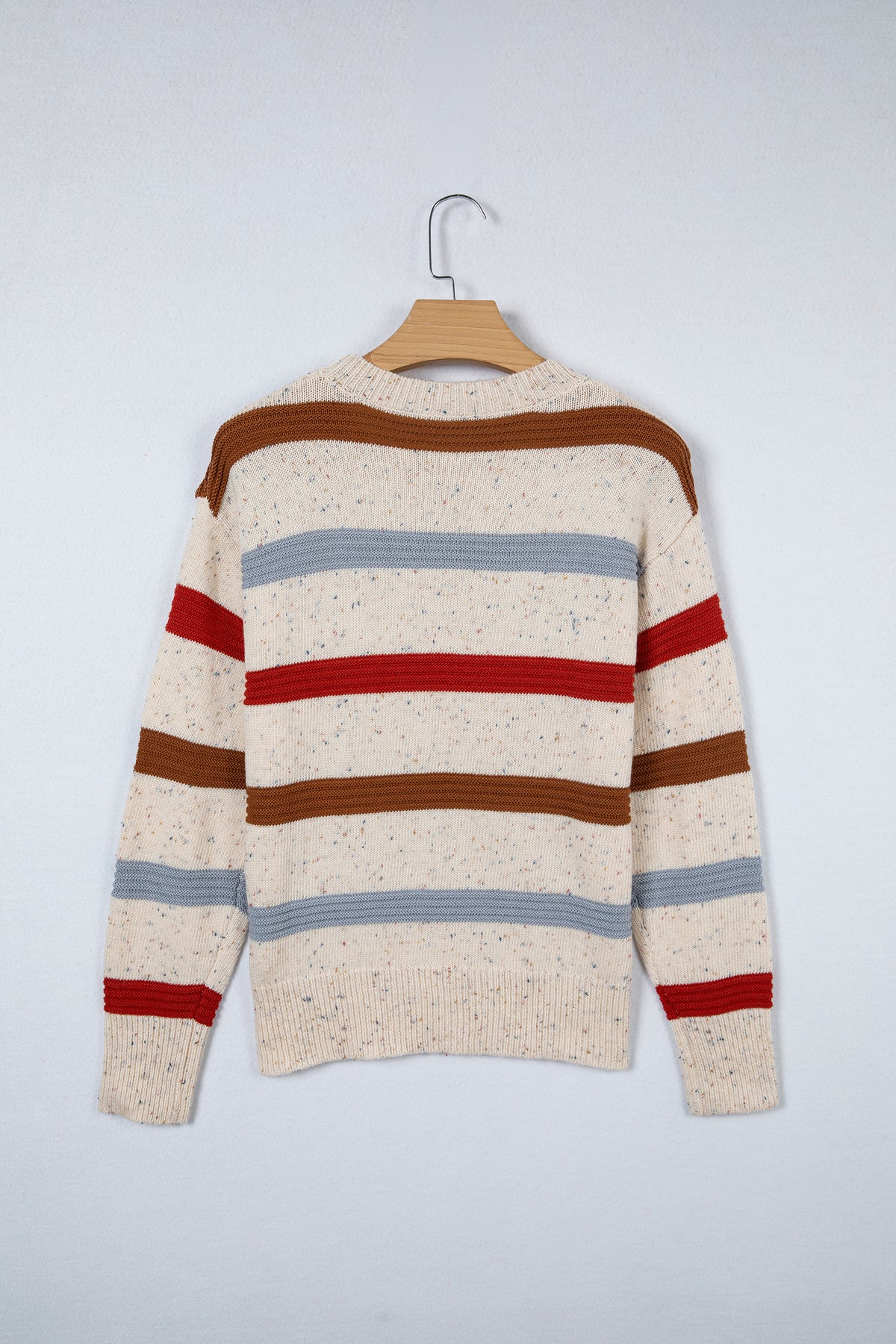 Exposed Seam Drop Shoulder Heathered Knit Sweater - KaleaBoutique.com