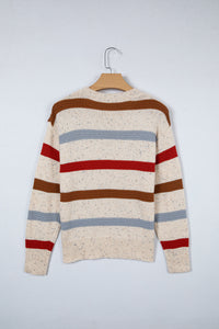 Exposed Seam Drop Shoulder Heathered Knit Sweater - KaleaBoutique.com