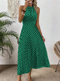 Women's Printed Halter-Neck Gathered-Waist Midi Dress - KaleaBoutique.com
