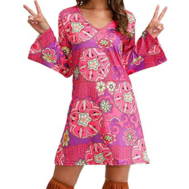 Hippie Clothing Print Dress Women - KaleaBoutique.com