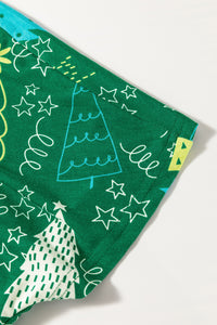 KaleaBoutique Stylish Christmas Tree Print V Neck Tee and Pants Lounge Set - KaleaBoutique.com