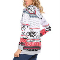 Women's Christmas Reindeer-Print Pullover Hoodie - KaleaBoutique.com