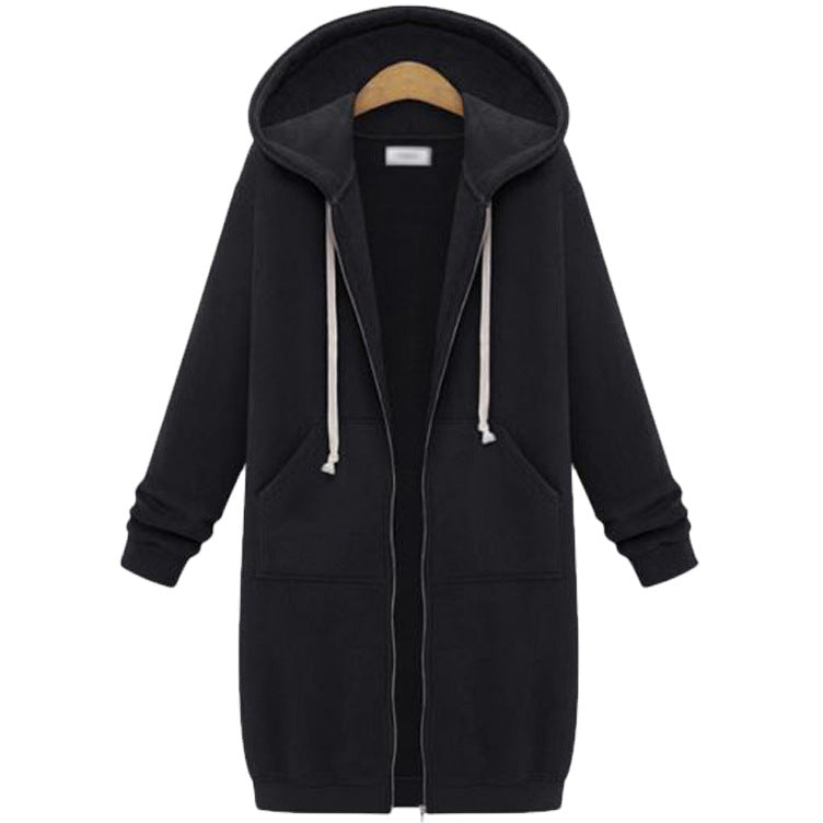 Women's Longline Full-Zip Hooded Sweatshirt with Pockets - KaleaBoutique.com
