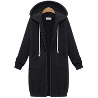 Women's Longline Full-Zip Hooded Sweatshirt with Pockets - KaleaBoutique.com