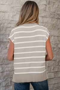 KaleaBoutique Stylish Side Slits Crewneck Short Sleeve Sweater Tee - KaleaBoutique.com