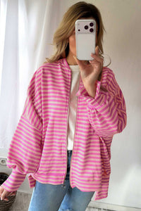 KaleaBoutique Stylish Zip-up Puff Sleeve Zip Jacket Sweatshirt - KaleaBoutique.com