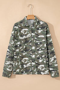 KaleaBoutique Stylish Camo Chest Pockets Loose Jean Jacket - KaleaBoutique.com