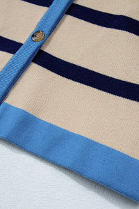 Colorblock Drop Shoulder Buttoned Loose Cardigan - KaleaBoutique.com