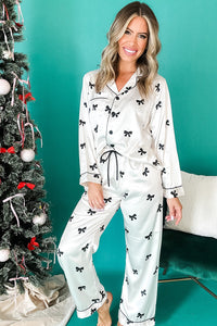KaleaBoutique Comfortable Bows Print Two Piece Sleepwear - KaleaBoutique.com