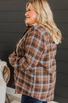 KaleaBoutique Plus Size Plaid Contrast Button Up Hooded Jacket - KaleaBoutique.com