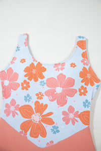 KaleaBoutique Cali Stylish Floral Patchwork Backless One Piece Swimsuit - KaleaBoutique.com