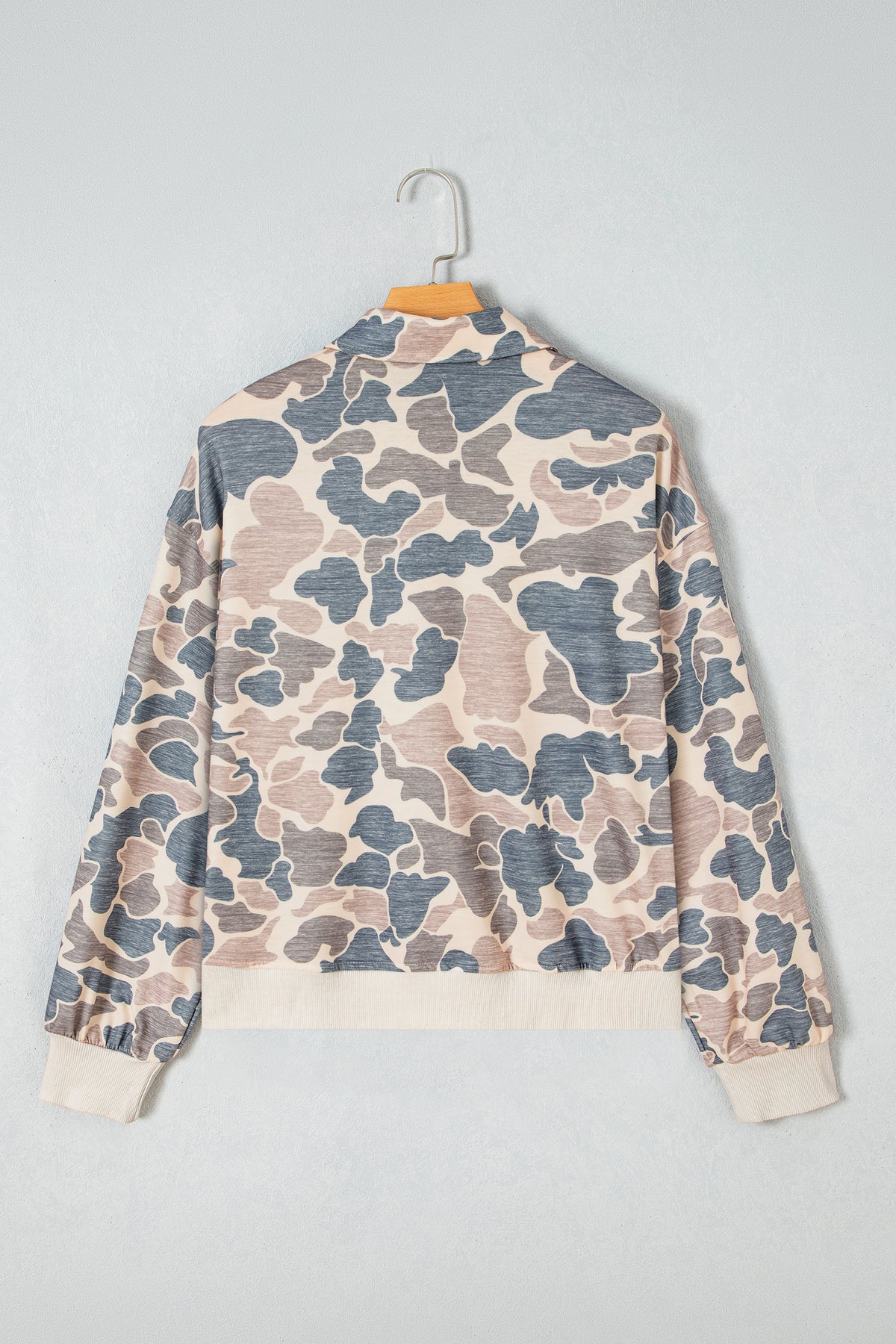KaleaBoutique Multicolour Casual Camouflage Collar Pullover Sweatshirt